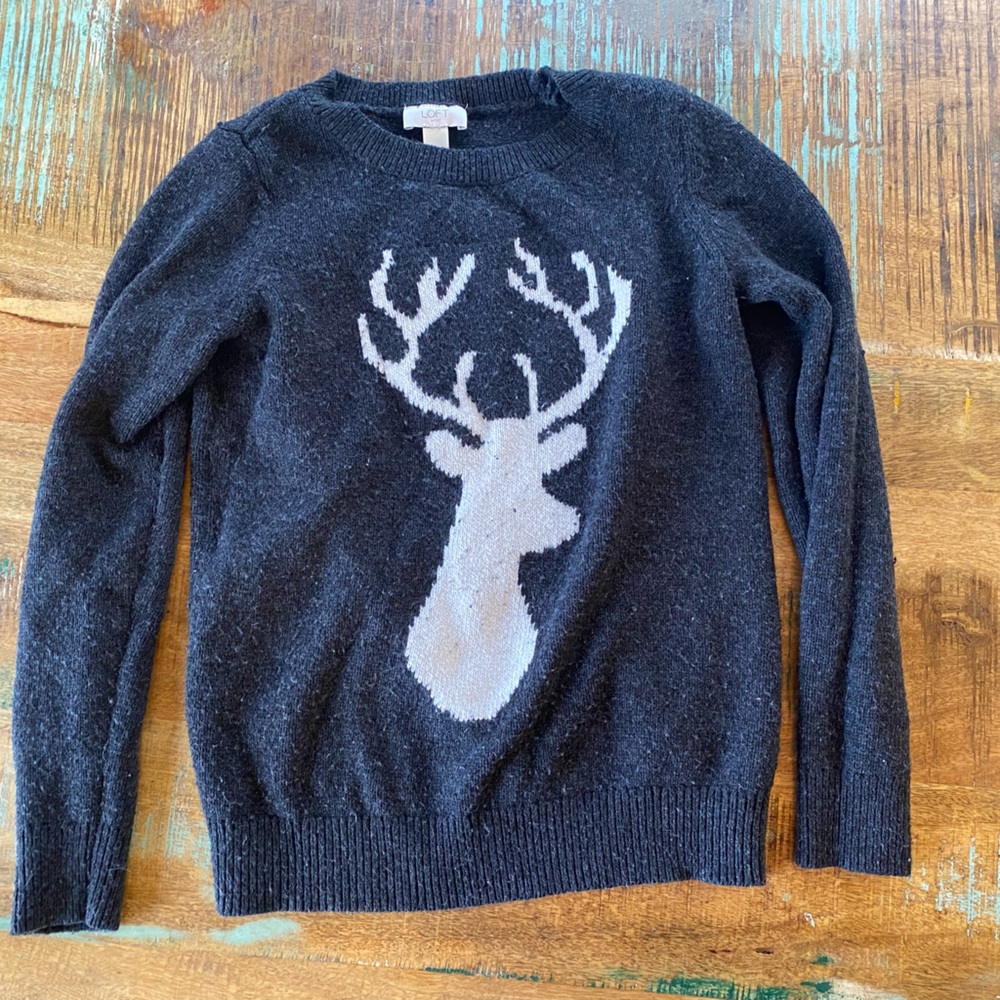 LOFT Deer Sweater